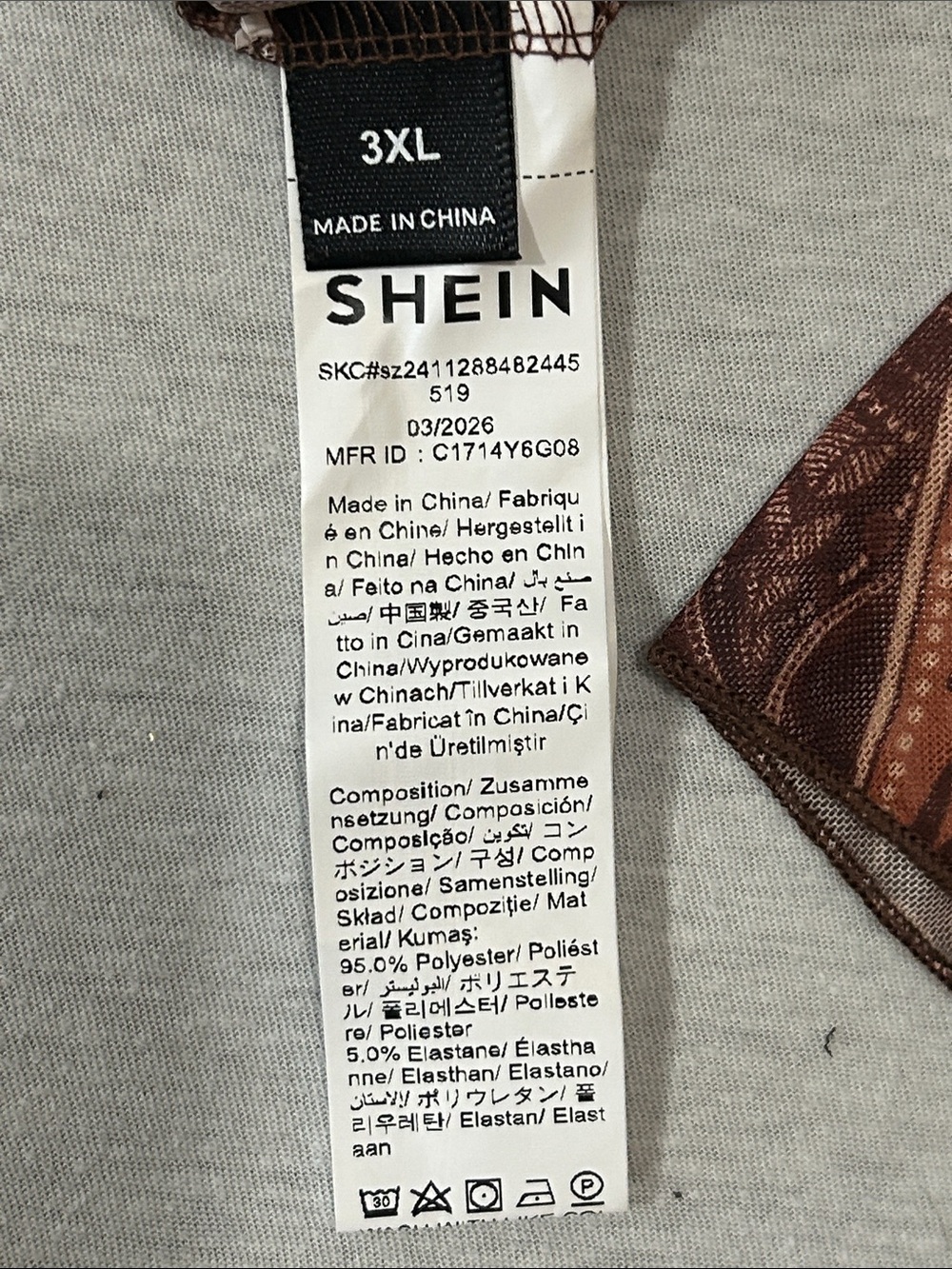 SHEIN Brown Paisley Tie-Front Women’s Top Sz 3XL - Picture 2 of 4